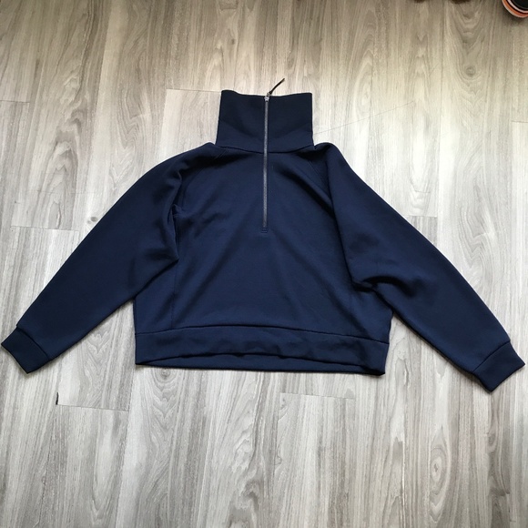 SPANX AirEssential Pullover Top Blue Half Zip Womens 2XT - Picture 1 of 15